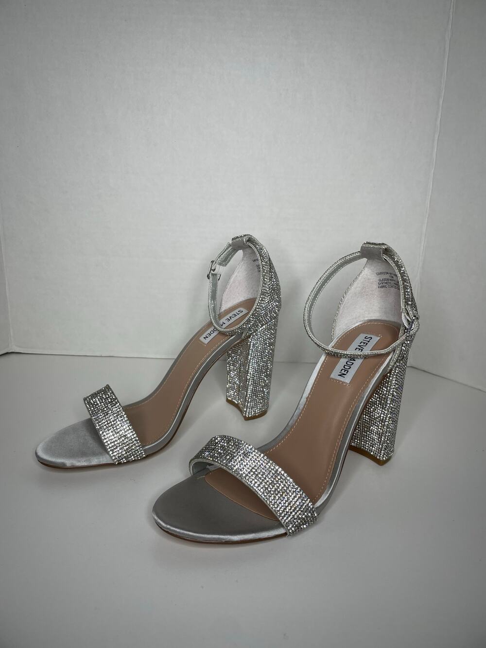 Steve Madden Carrson Crystal Heels Silver Size 10